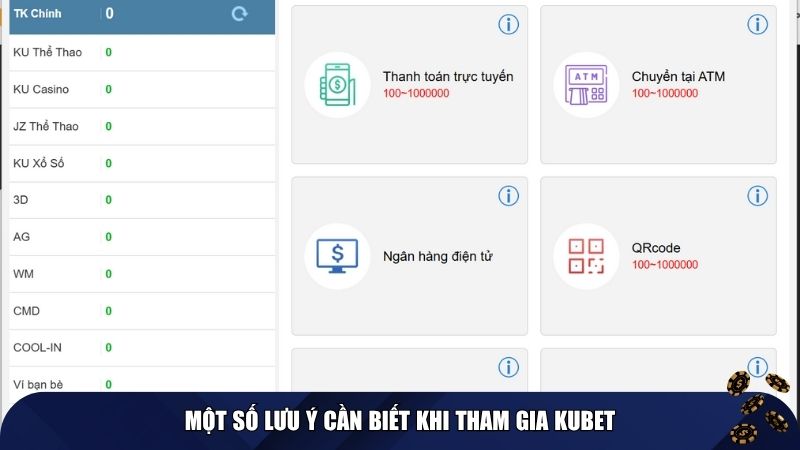 Một số lưu ý cần biết khi tham gia Kubet