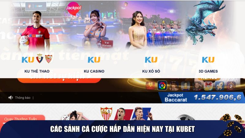Các sảnh cá cược hấp dẫn hiện nay tại KUBET