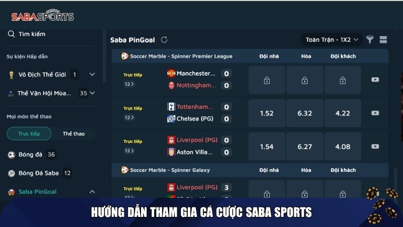 Hướng dẫn cách tham gia cá cược Saba Sports